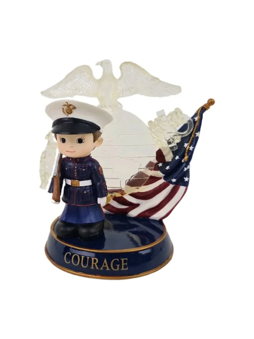 Hamilton Collection Courage USMC Standard Of Excellence 0017 Porcelain Figure